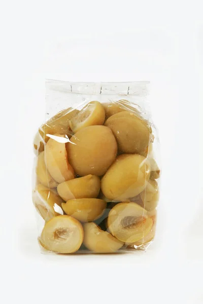 Dried Fruits Bag White Background — 图库照片