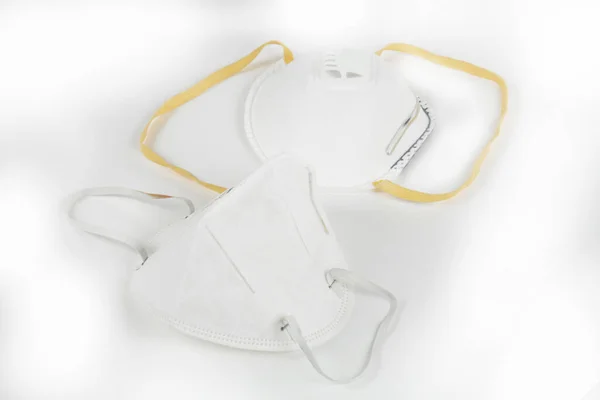 White Medical Masks Light Background — Zdjęcie stockowe