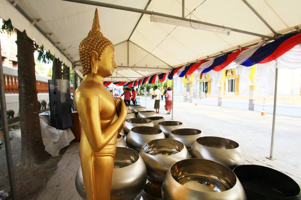 Statue Bouddha Dans Temple Thaïlande — Photo