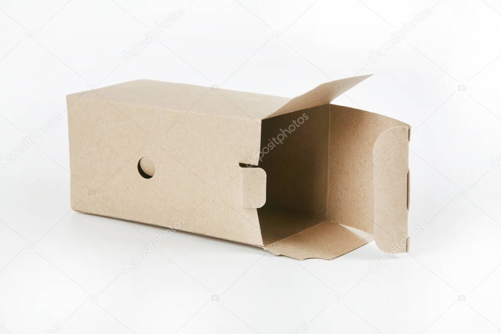 cardboard box on a light background.