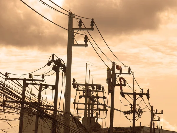 High Voltage Tower Electricity Transmission — Stock Photo, Image