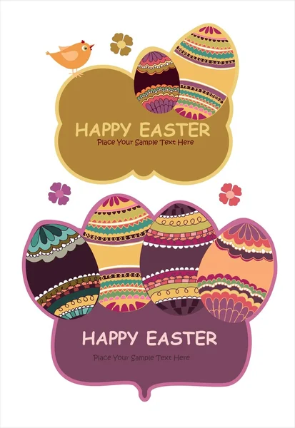 Set di carte di Pasqua — Vettoriale Stock