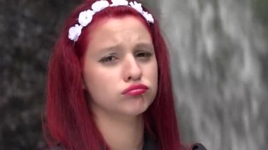 Üzgün ve depresyonda Cosplay kız