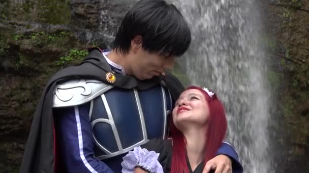 Romántico cosplay príncipe y doncella — Vídeos de Stock