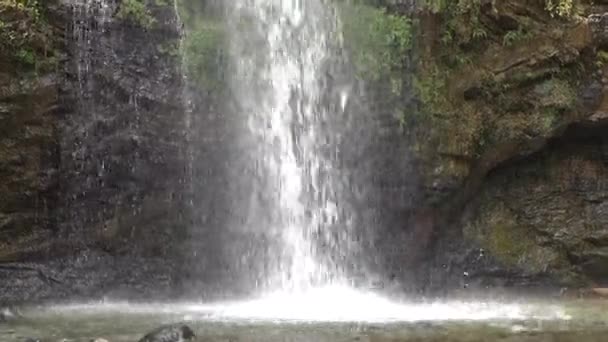 Natürlicher Wasserfall über Klippe — Stockvideo