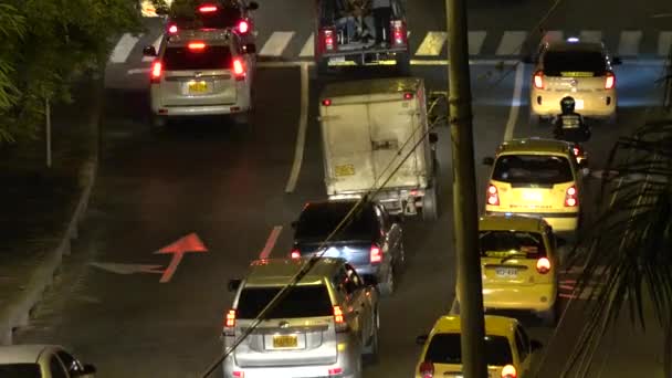 Noche Automóvil Tráfico por carretera — Vídeos de Stock