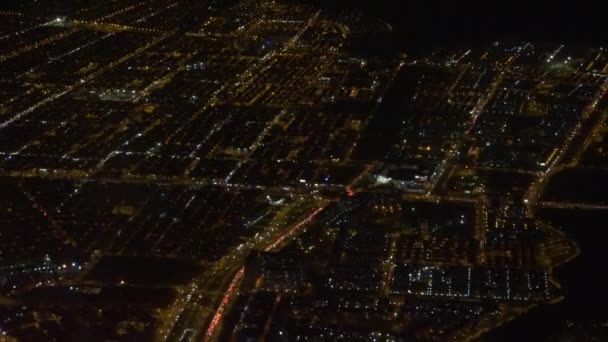 City Aerial At Night — Stock Video