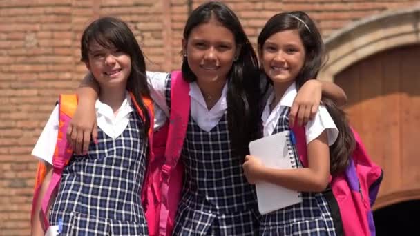 Gülümseyen Mutlu Kız Öğrenci — Stok video