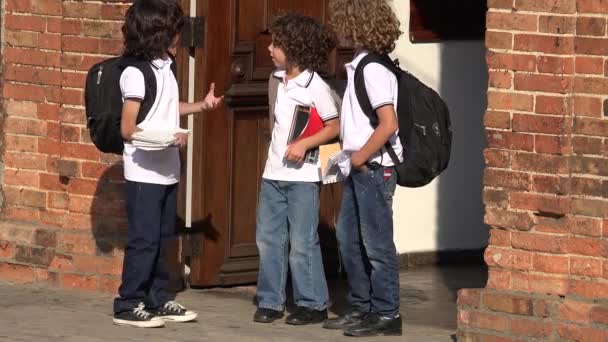 Молоді Хлопці Студенти Школі — стокове відео