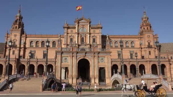 Turistas Caballos Tirados Transporte Palacio Real — Vídeos de Stock