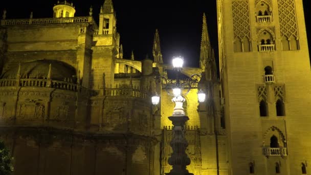 Kathedrale Oder Kloster Bei Nacht — Stockvideo