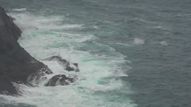 Ondas do oceano em tempo tempestuoso — Vídeo de Stock