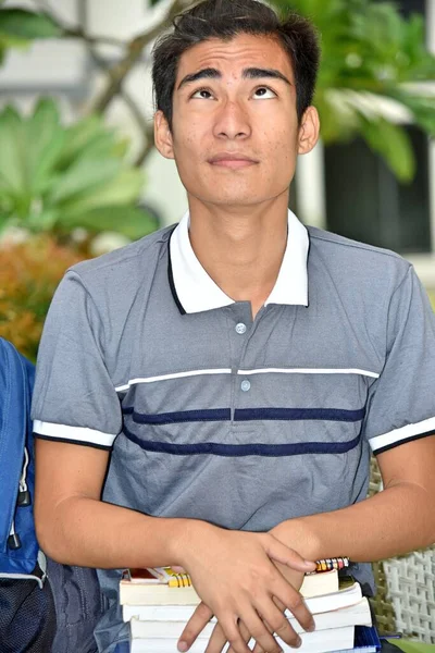 University Asiatiska Manliga Student Och Oro — Stockfoto