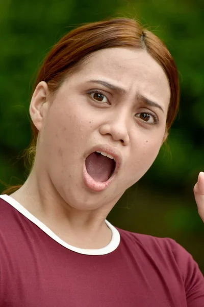 Fearful Youthful Filipina Female — Stok Foto