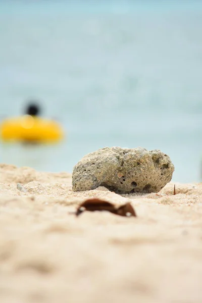 白い砂浜の岩 — ストック写真
