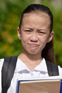 Şirin Çeşitli Kız Öğrenci ve Kitaplarla Karışıklık