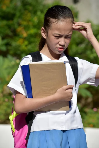 Beautiful Diverse School Girl Under Stress