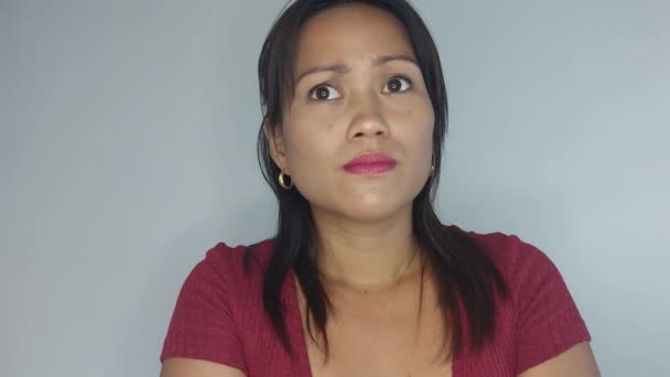 A Stern Unhappy Asian Woman — Stock Video