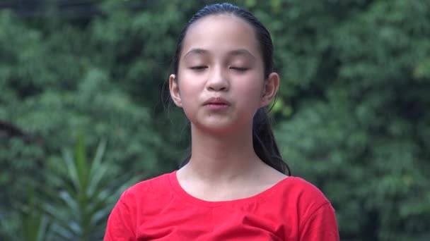 An Asian Teen Girl Funny Faces — Stock Footage An Asian Teen Girl Funny Faces Video Clip