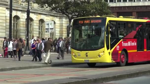 Bussen, wegen, openbaar vervoer, massale doorvoer — Stockvideo