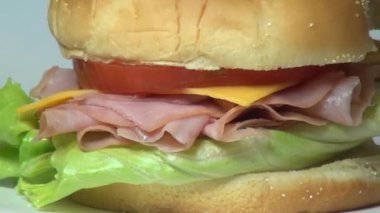 Jambonlu ve peynirli sandviç, fast food yemek, abur cubur