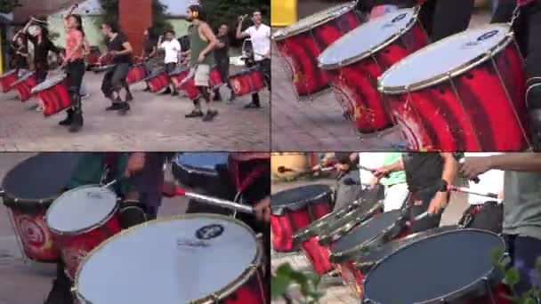 Drummers, drums, muzikanten — Stockvideo