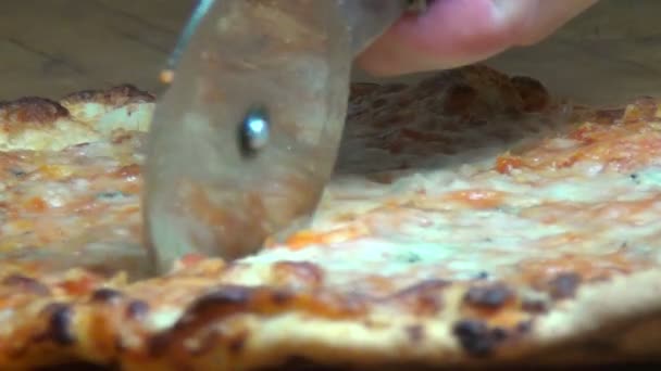 Pizza, fast foodów, żywności śmieci, włoskiej kuchni — Wideo stockowe