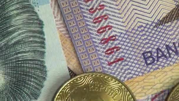 Papírové peníze, bankovky, měna, Kolumbie — Stock video