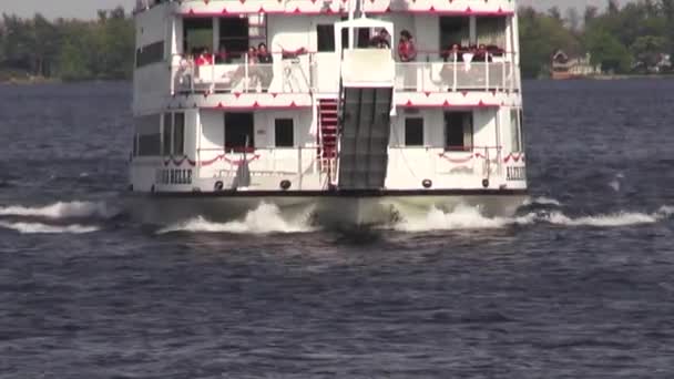 Paddle steamers, peddel boten, rivier boten — Stockvideo