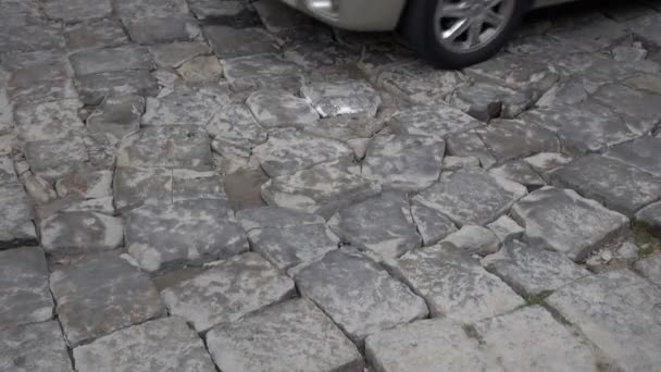 Кам'яна доріг, Цегла, граніт — стокове відео