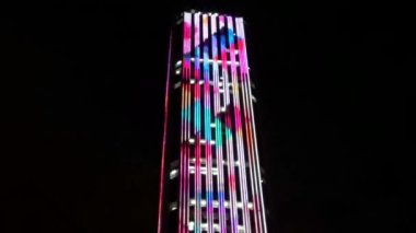 ofis binaları, gökyüzü kazıyıcılar, gece, şehir