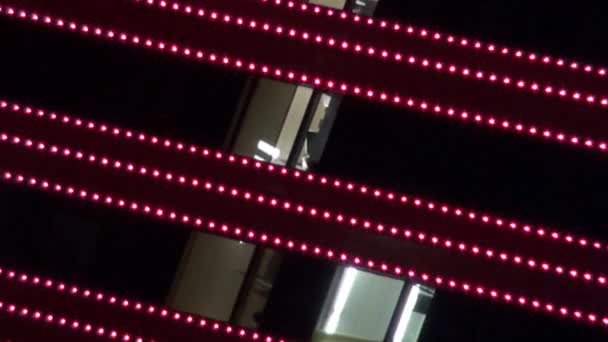 Bürogebäude, Wolkenkratzer, Nacht, Stadt — Stockvideo