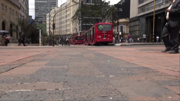 January 28 2014 - Bogota, Colombia - Pedestrians Walking in Slow Motion — Stock Video