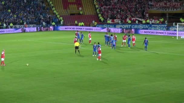 March 14 2014 - Bogota, Colombia -  Soccer Players Penalty Kick — Stock Video