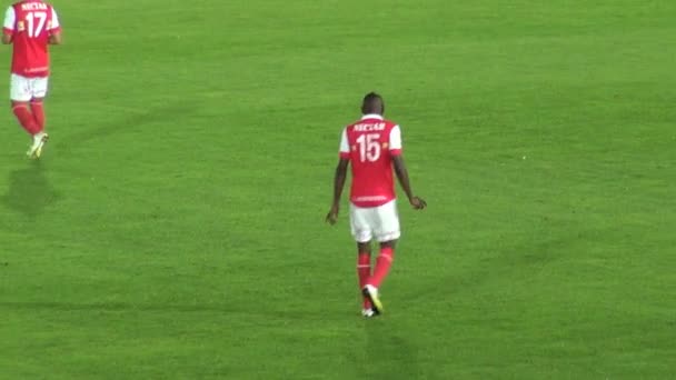 March 14 2014 - Bogota, Colombia -  Soccer Player Walking on Field — Stock Video