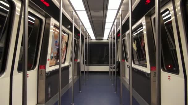 Train, Tram, Subway Cabin, Mass Transit — Stock Video