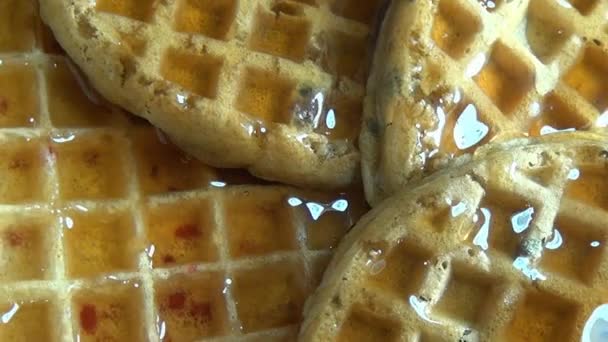 Wafels, Ontbijt foods — Stockvideo