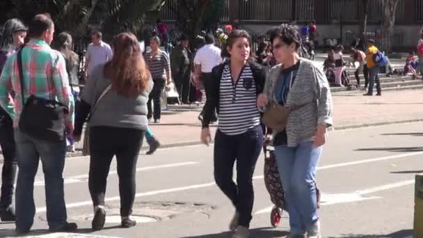 Pedestrians, People Walking and Shopping Local Businesses — Stock Video