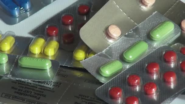 Tabletták, gyógyászat, gyógyszerek, egészségügyi — Stock videók