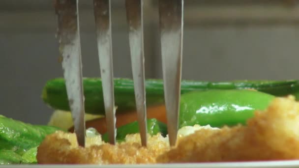 Pescado y Verduras Mixtas, Comidas, Cena — Vídeos de Stock