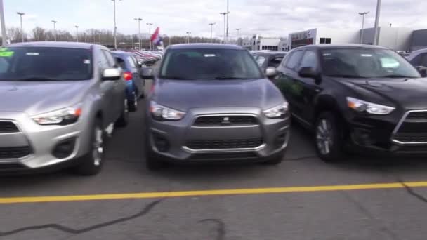 New Cars, Car Dealership, Parking Lot — Stock Video