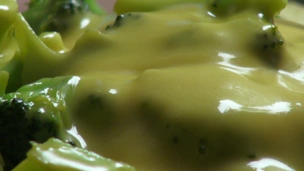 Broccoli with Cheese Sauce, Vegetables — Stock Video