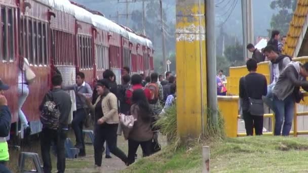 Tren Pasajeros, Viajeros, Personas — Vídeo de stock