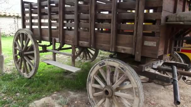 Horse-Drawn vagn, vilda västern, Nybyggare — Stockvideo