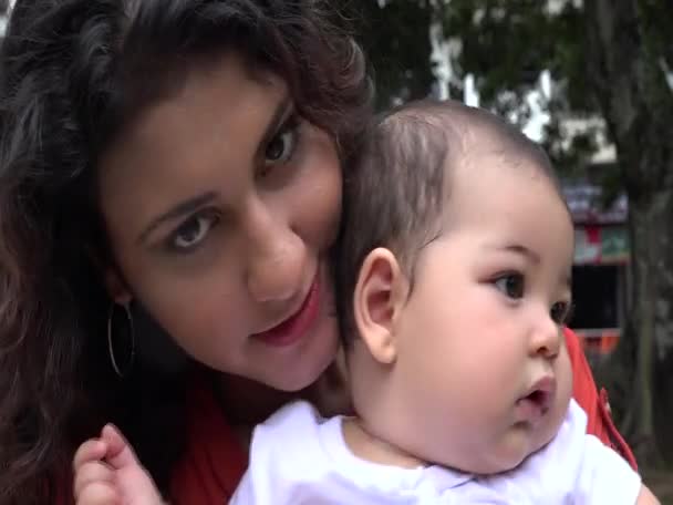 Baby and Mother, Single Mother, Infant — Stock Video