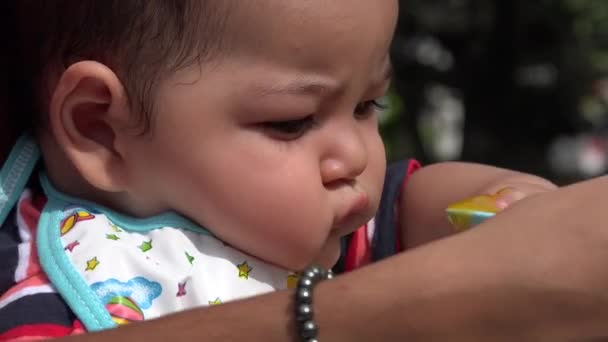 赤ちゃんの食事、離乳食、乳児 — ストック動画
