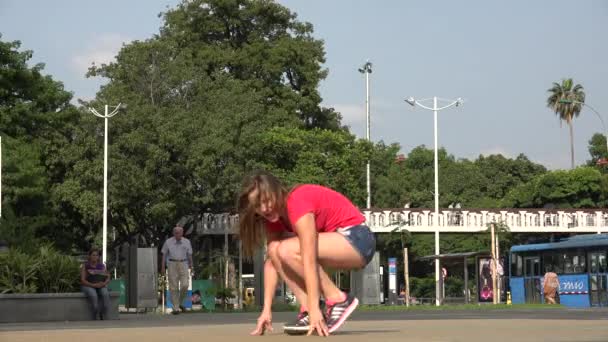 Young Woman Dancing — Stock Video