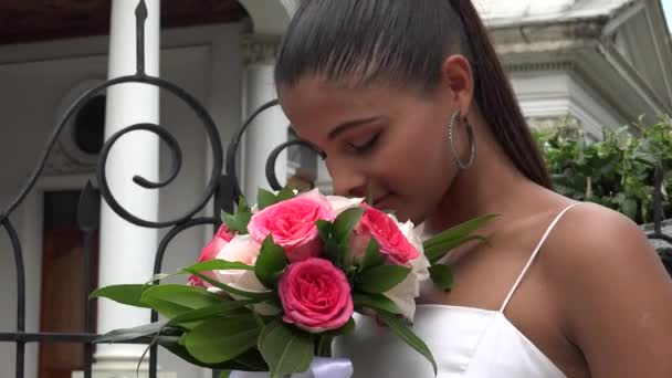Νύφη, νυφικό, γάμου, γάμος — Αρχείο Βίντεο