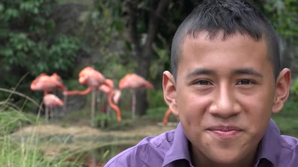 Sonriente colombiano adolescente chico — Vídeos de Stock