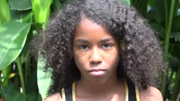 Upset African Teen Girl — Stock Video